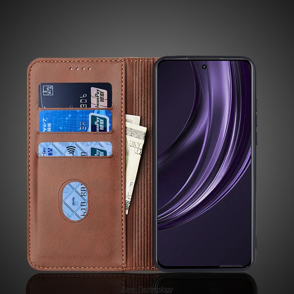Magnetic Attraction Leather Case for OPPO Realme 13 Plus 5G / 13+ 5G RMX5000 RMX5002 Flip Cover Case Wallet Capa Fundas Coque