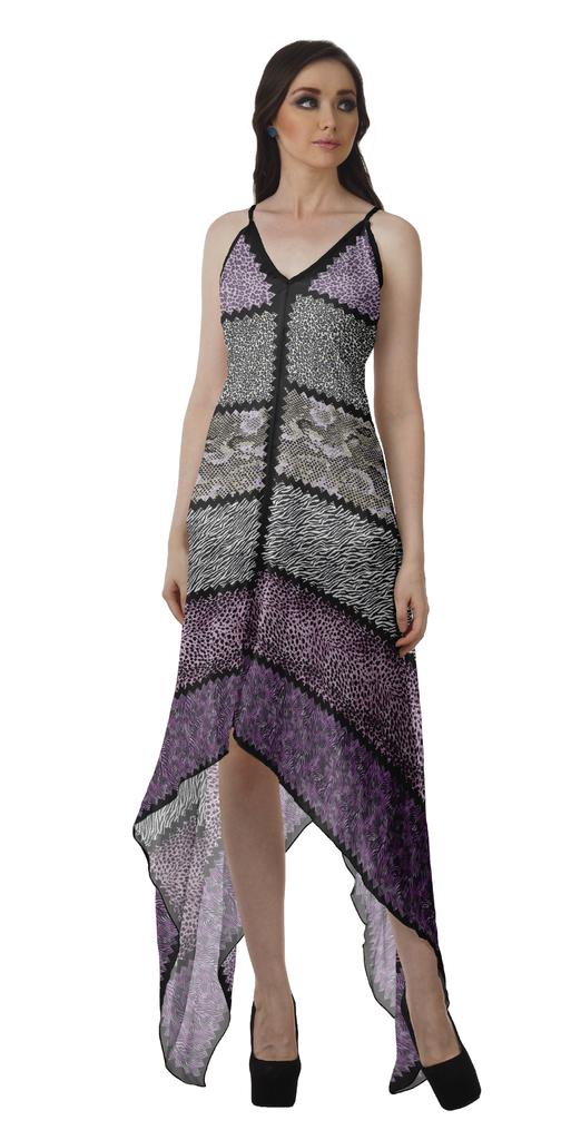 Moomaya Handkerchief Dress Women Printed Halter Summer Dresses Women