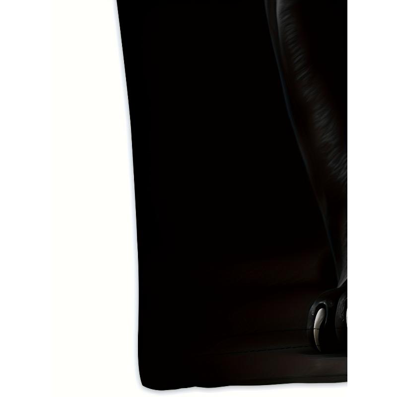 European Sizes Men's 3D Black Leopard Print T-Shirt - Bold Animal Graphic Tee with Realistic Roaring Panther Face