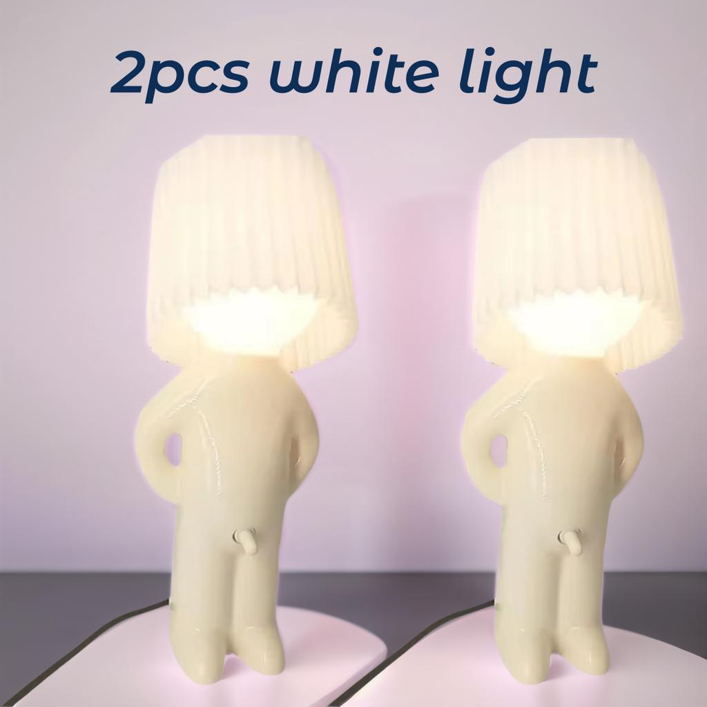 1/2pcs Creative Naughty Boy Table Lamp Unique LED Pleats Reading Lights Desk Bedroom Bedside Decor Night Light Children's Gift