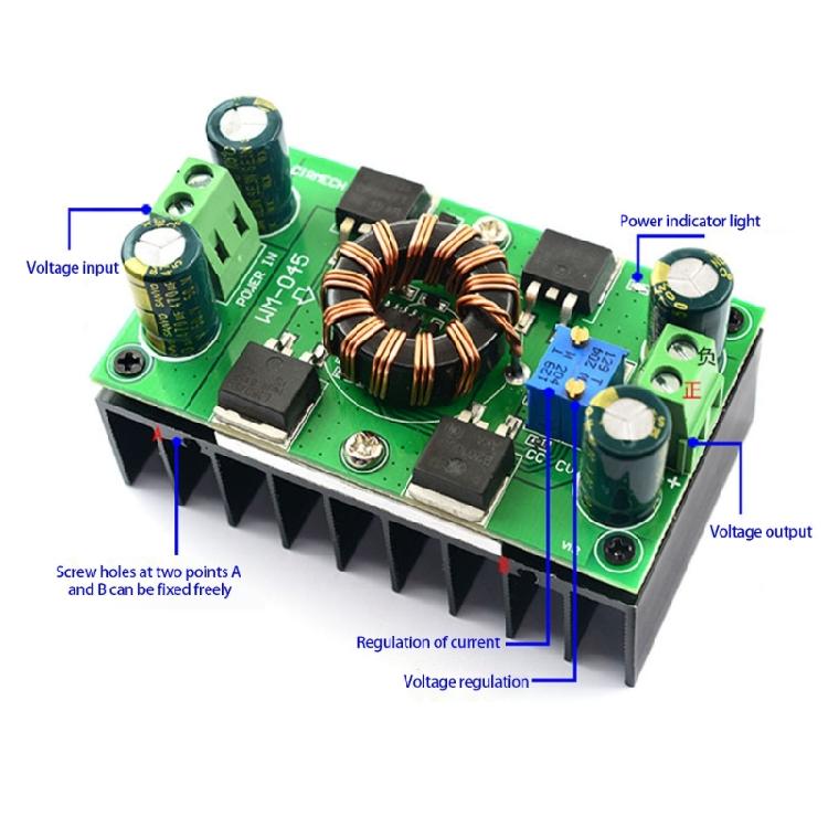 5V-30V To 1.25-30V 10A Power Module Synchronous Rectification Technology Step Up Step Down Boost Converter