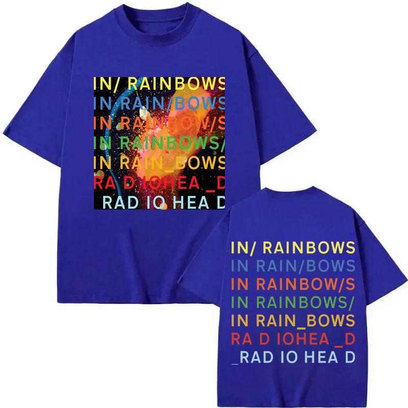 Rock Grupė Radiohead in Rainbows Album Merch Marškinėliai Vyrams Moterims Drabužiai Y2k Mada Marškinėliai Vasariniai Kasdieniai Laisvi Medvilniniai Marškinėliai