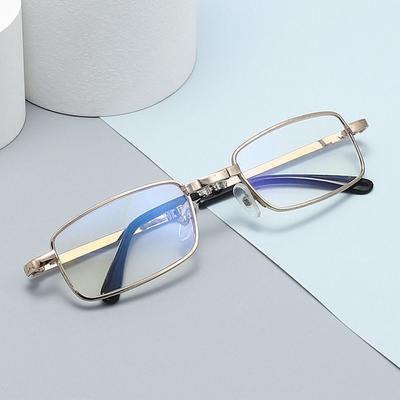 Metal Anti-Blue Light Reading Glasses   Women Foldable Eye Protection Reading Glasses Near Far Double Light Eyeglass Glasses