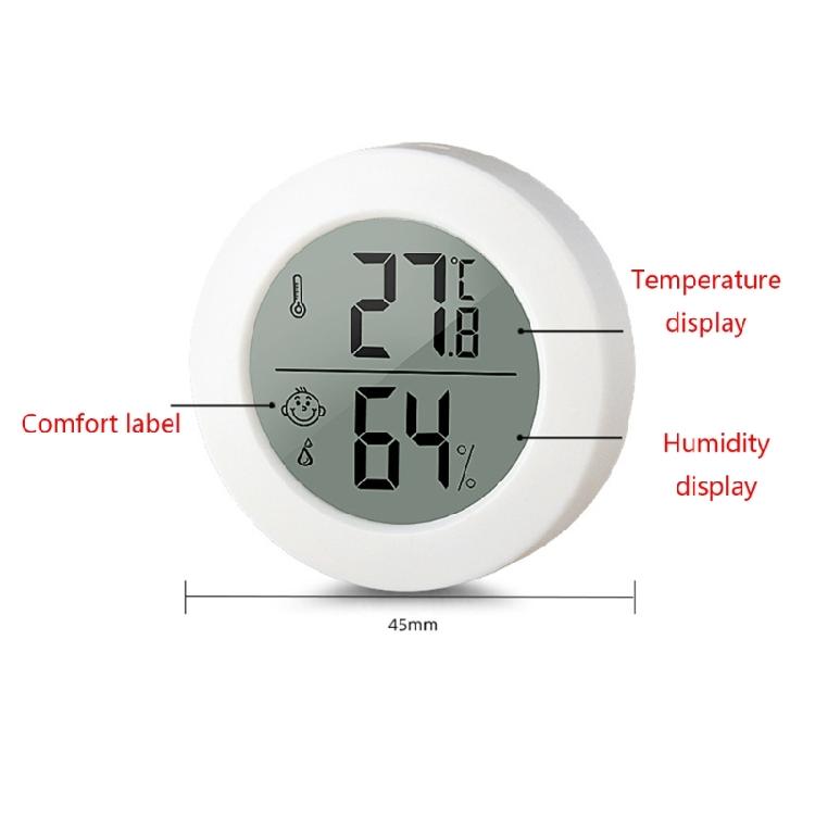 Round Temperature Humidity Meter Gauges Monitors Large LCD Display for Office