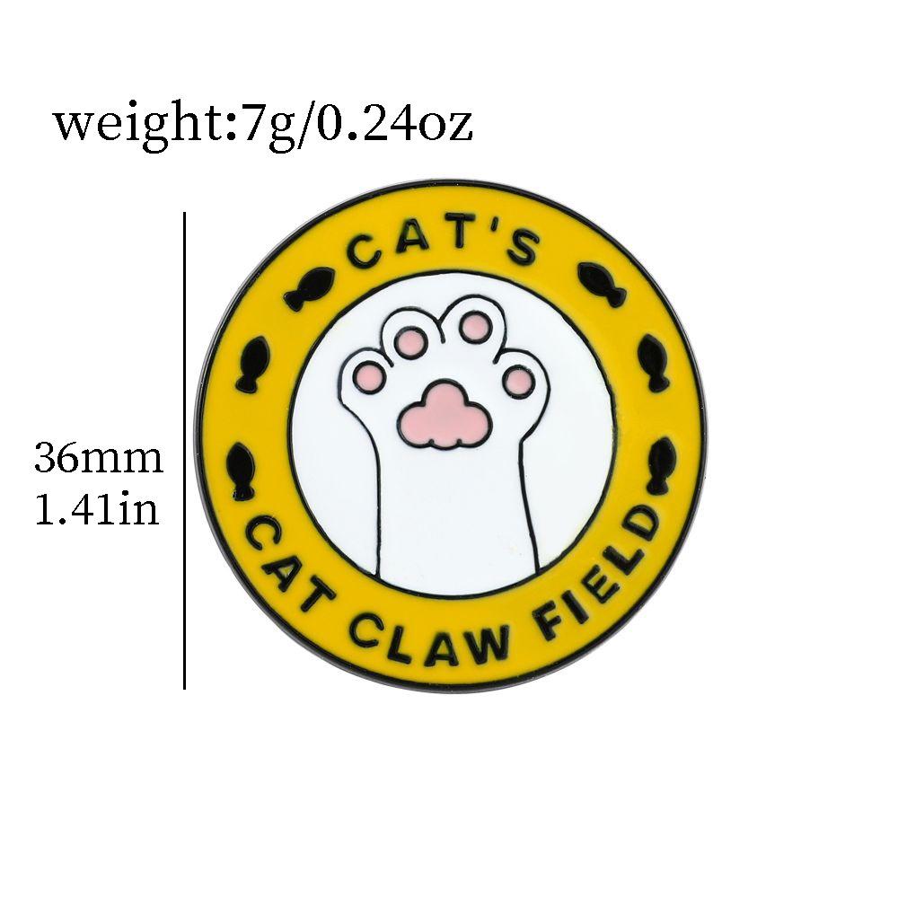 Cute Cat Paw Shaped Metal Badge Cartoon Animal Brooch For Decoration