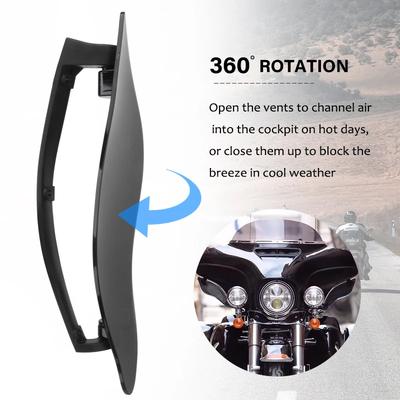 Motorcycle Windshield Side Wing Adjustable Batwing Fairing Air Deflector For Harley Touring Electra Street Tri Glide CVO 14-22