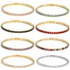 Colorful Crystal Tennis Bracelet for Women Waterproof Multicolor 3MM CZ Wedding Birthstone Hand Chain Jewelry