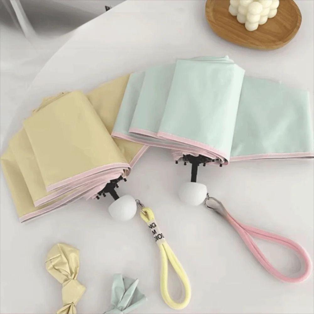Ultralight Manual Folding Rain Umbrella Ultraviolet Protection Pocket Parasol  Rain Protection