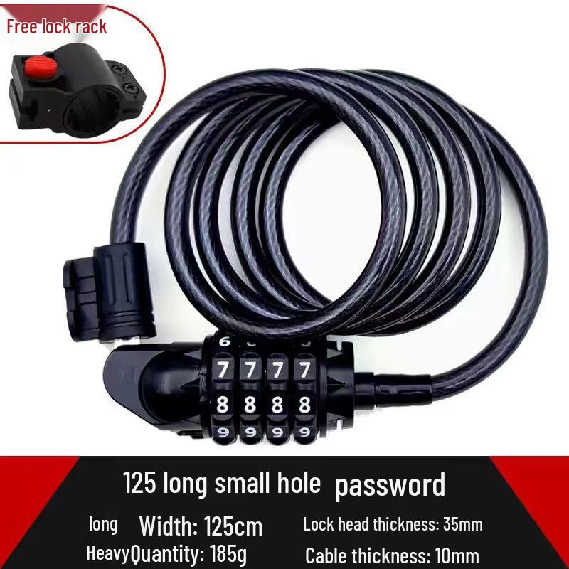 Waterproof Anti-theft Steel Cable Lock for Motorcycles, E-Bikes, and Helmets
