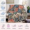 Blossom Weave Flannel Blanket Warm Soft Halloween Christmas Couch Warm Cozy Decorative Decor Gift for All Season