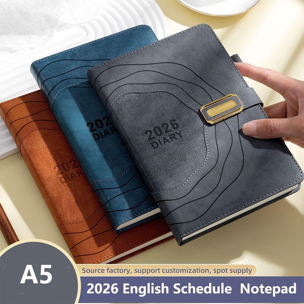 English 2026 Schedule Notepad Thickened Paper Diary New Daily Planner Book  Time Management