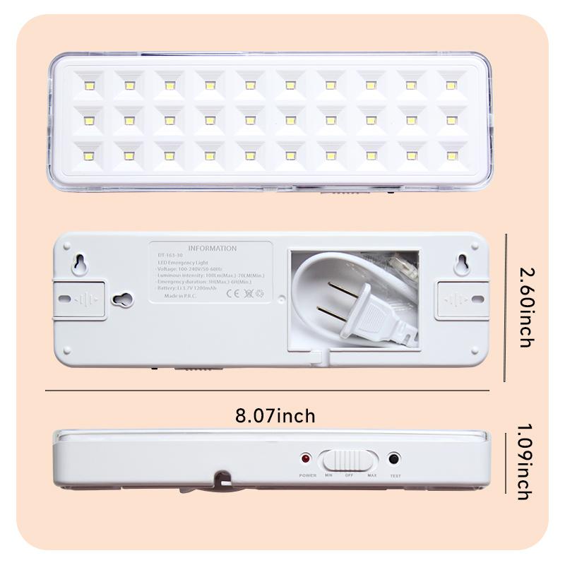 Wall-mounted Emergency Light 2 Modes Rechargeable Home Outdoor Camping Lantern Dimmable 30 LEDs Portable Night Repair Light