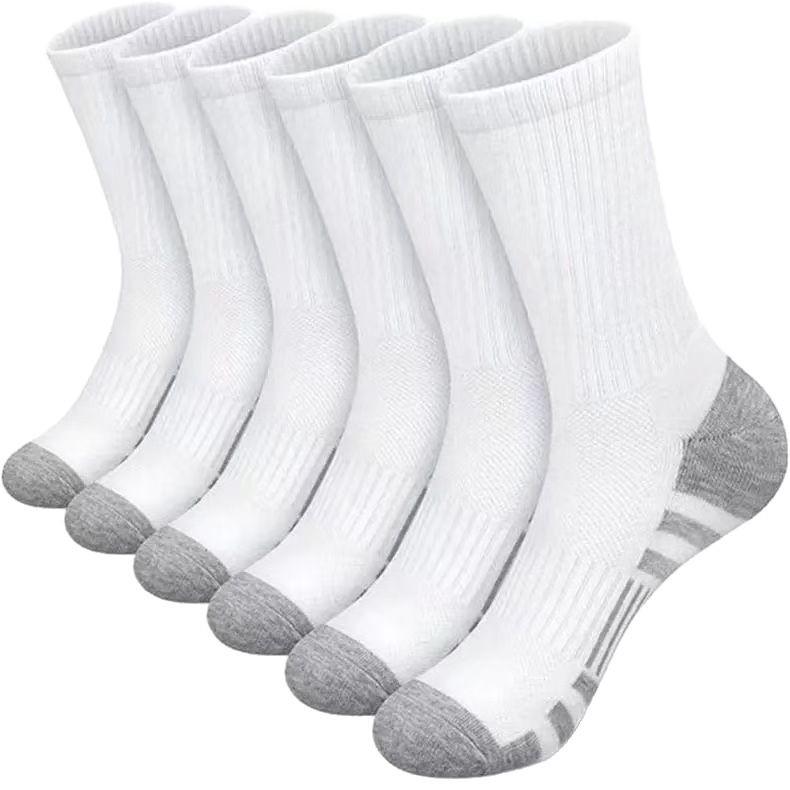 Premium Plus Size Men's Mid-Calf Sports Socks - Breathable, Sweat-Absorbent, Solid Color Basketball Socks