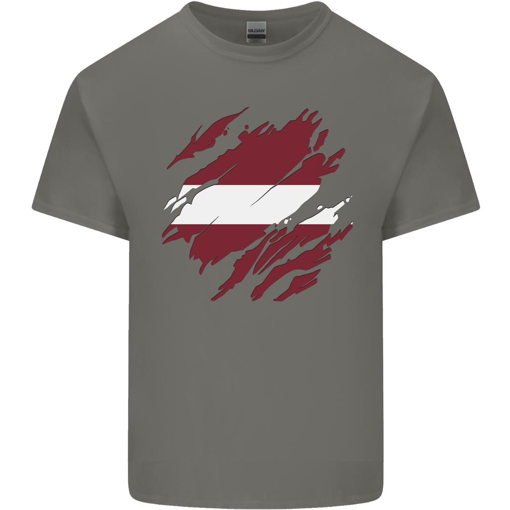 Torn Latvia Flag Latvian Day Football Unisexs Light Cotton Tshirt