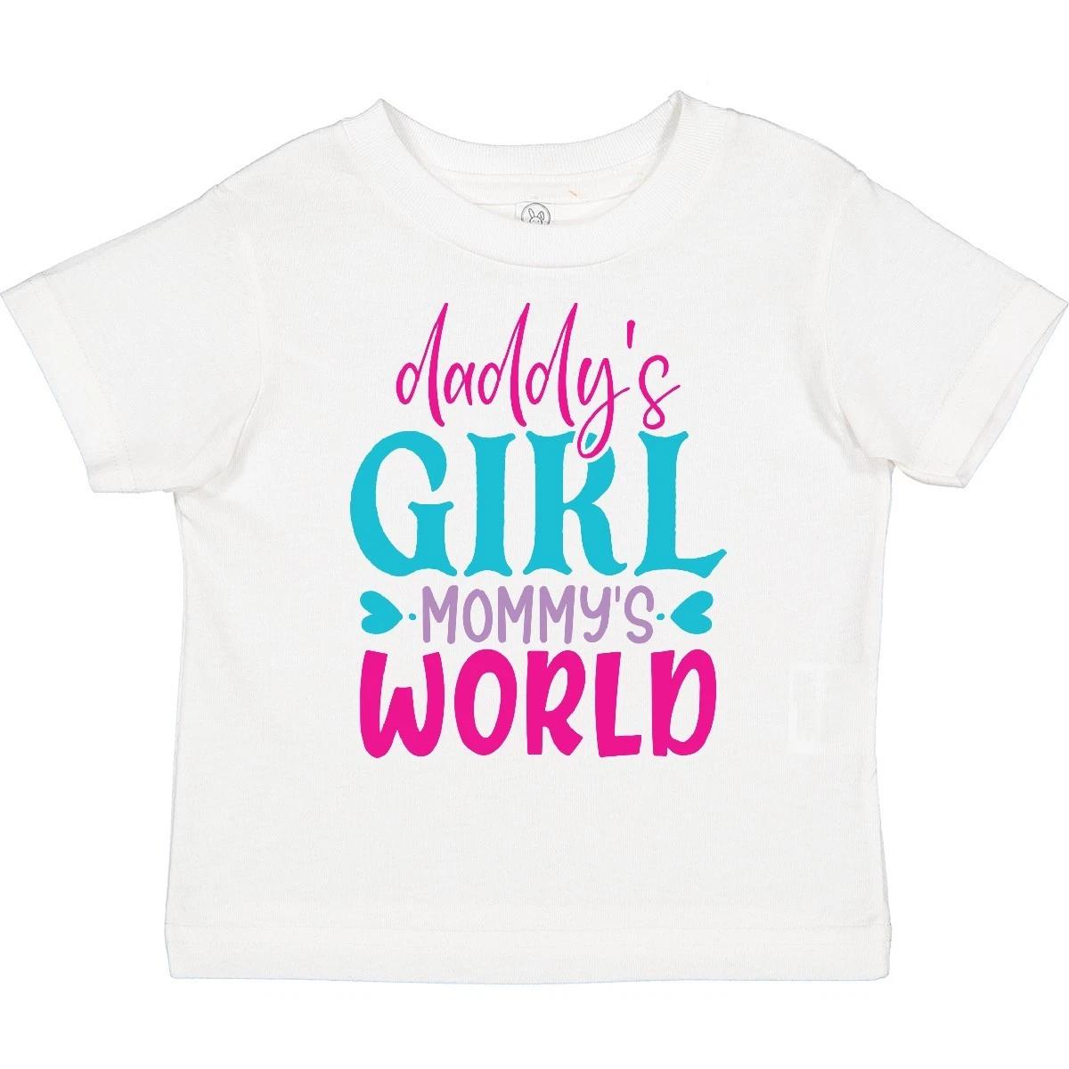 Inktastic Baby Daddy s Girl Mommy s World Cute Design Toddler kids boys T-Shirt Hearts Kid 110