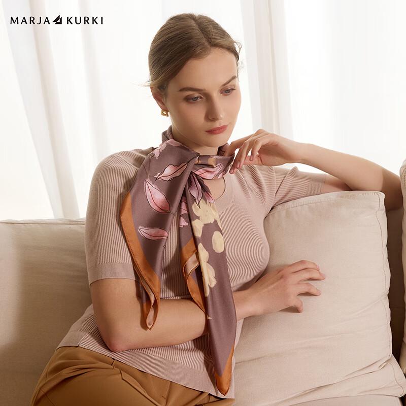 MARJA KURKI High-End Mulberry Silk Square Scarf 90x90cm