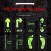 Luminous Safety Exit & Caution Sign: Floor Sticker with Arrow & Slippery Steps Indication