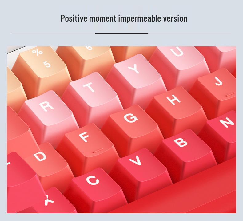 PBT Gradient Color Mechanical Keyboard Keycaps, Personalized Double Shot, Side Printed, Translucent, Five-Sided Dye Sublimation, Full Set