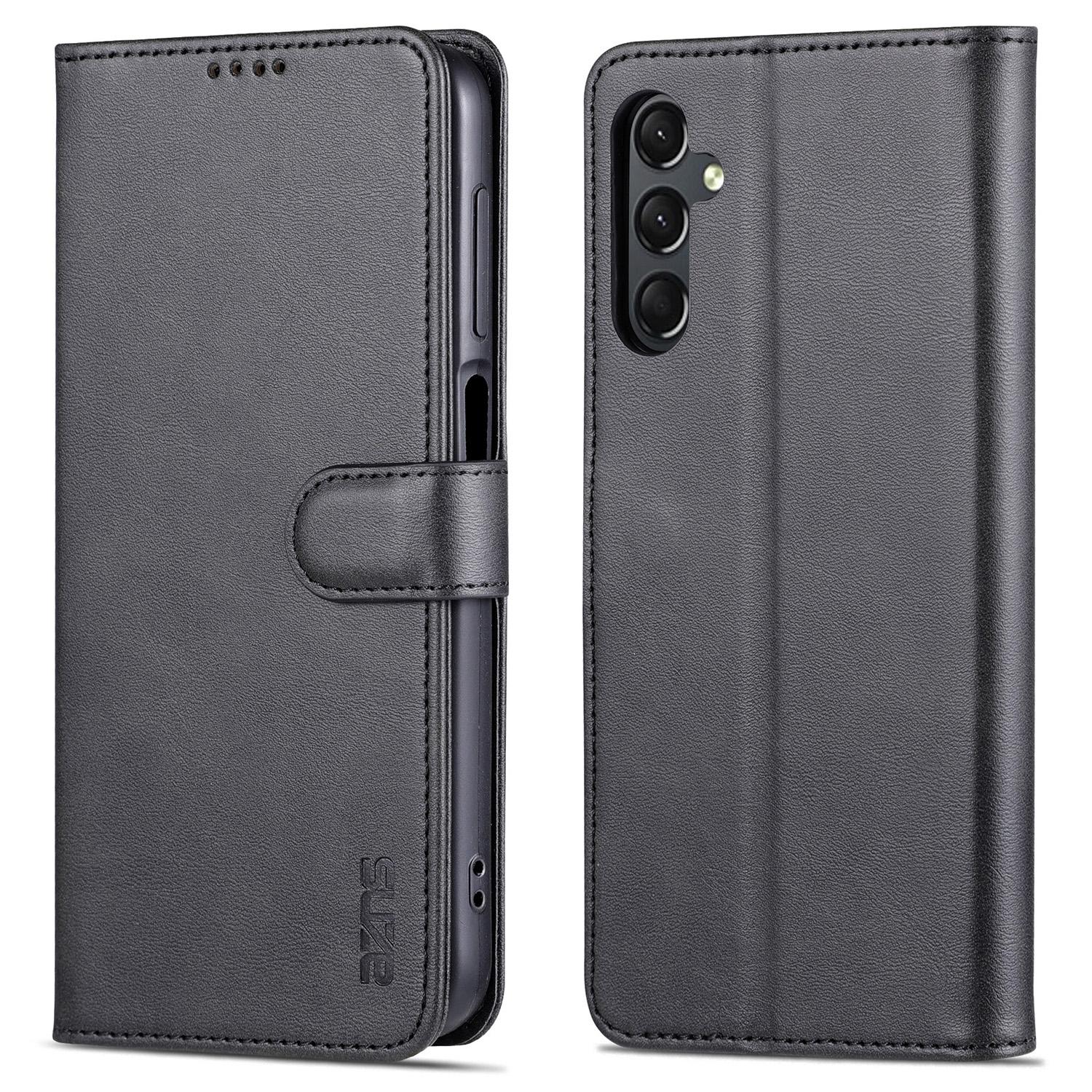 

AZNS For Samsung Galaxy A25 5G (Global) (161.0 x 76.5 x 8.3mm) Case Leather Flip Stand Wallet Cover Black