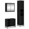 Bathroom Furniture Set 3 Pcs Black Oak Effect Particleboard