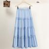 Spring 2026 Sweet Girly Vacation Cake Skirt - Summer Cream Color with Wood Ear Edge
