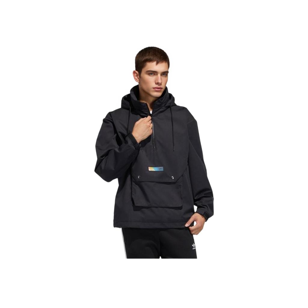 Adidas Originals Premium Hooded Zip-Up Loose Jacket Men Jackets Black H38880