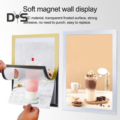 10Pcs A3/A4/A5/A6/8K Magnetic Sign Holder Wall Mounted Self-Adhesive Photo Display Frame Picture Document Paper Poster Artwork Painting Holder