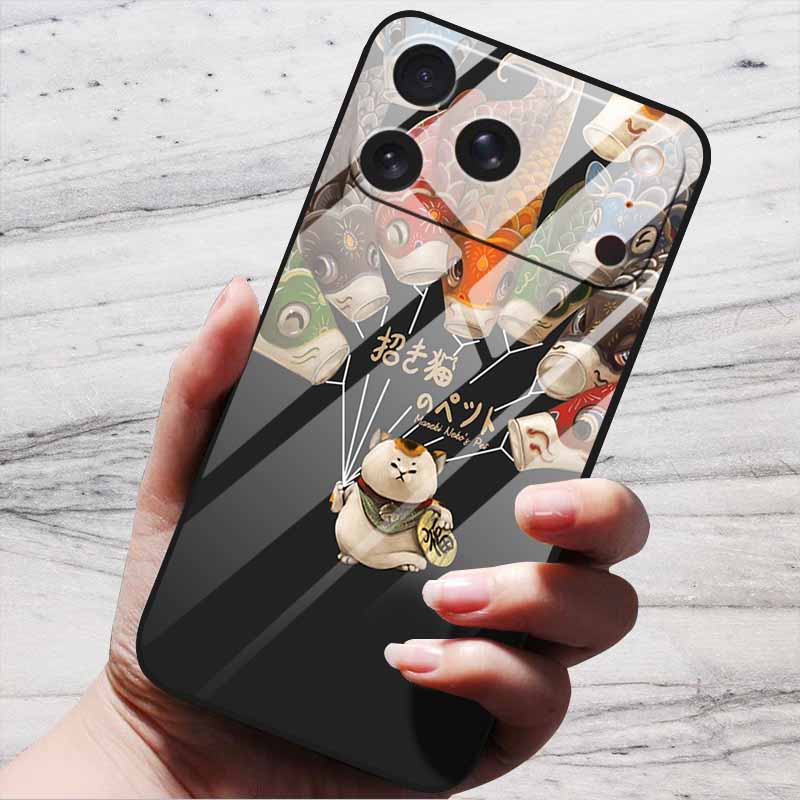Cute Case For iPhone 17 Pro Plus Capa 17 Pro Max Bumper Luxury Tempered Glass Hard Back Cover iPhone17 Air Funda Animal Patterns