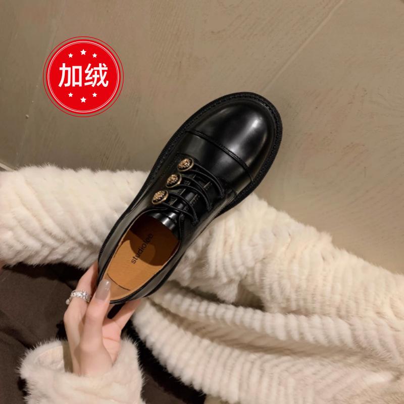 

Виноградная мать studiolee туфли в стиле ретро на платформе Хепберн с толстым каблуком и вышивкой мокасины маленькие кожаные туфли женские весна и осень 40