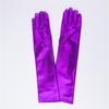 Womens 17 Inch Long Metallic Cosplay Gloves Wet Look Faux Leather Shiny Gloves Halloween Costume Cosplay Photo Props
