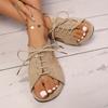 Fashion Cross Lace Up Flat Heel Sandals Women Summer Lightweight Open Toe Casual Sandles Woman 2025 Non Slip Gladiator Sandalias Mujer