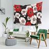 Bold red and white floral tapestry  Enhance your space with vibrant poppy flower design  perfect for home decor