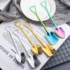 1-50PCS Vintage Shovel Coffee Spoon Stainless Steel Dessert Spoon for Ice Cream Cake Watermelon Yogurt and Snacks