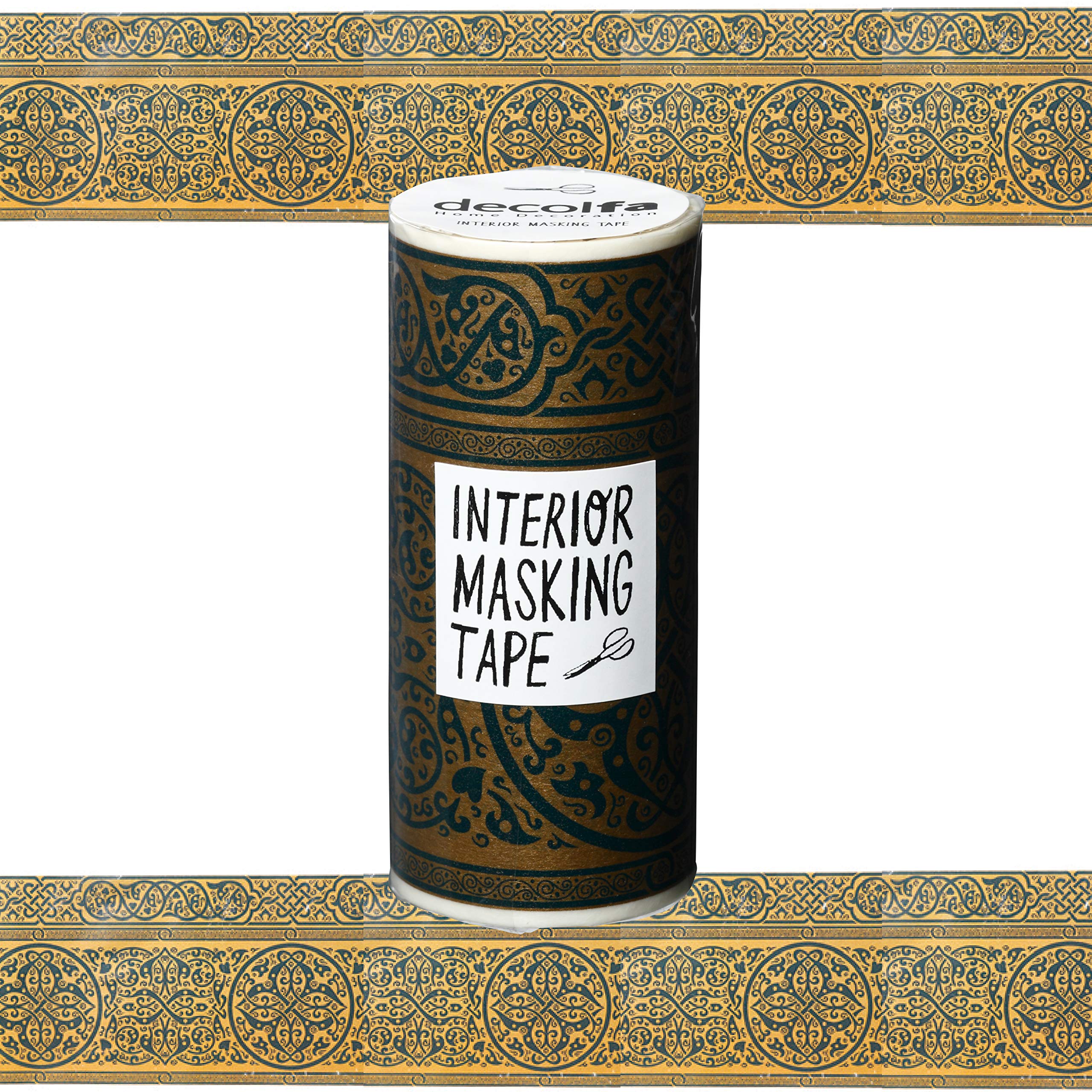 

Nitoms decolfa Interior Masking 10cm Wide x 8m M3707 Tape, Damask/Gold, Removable, Long,