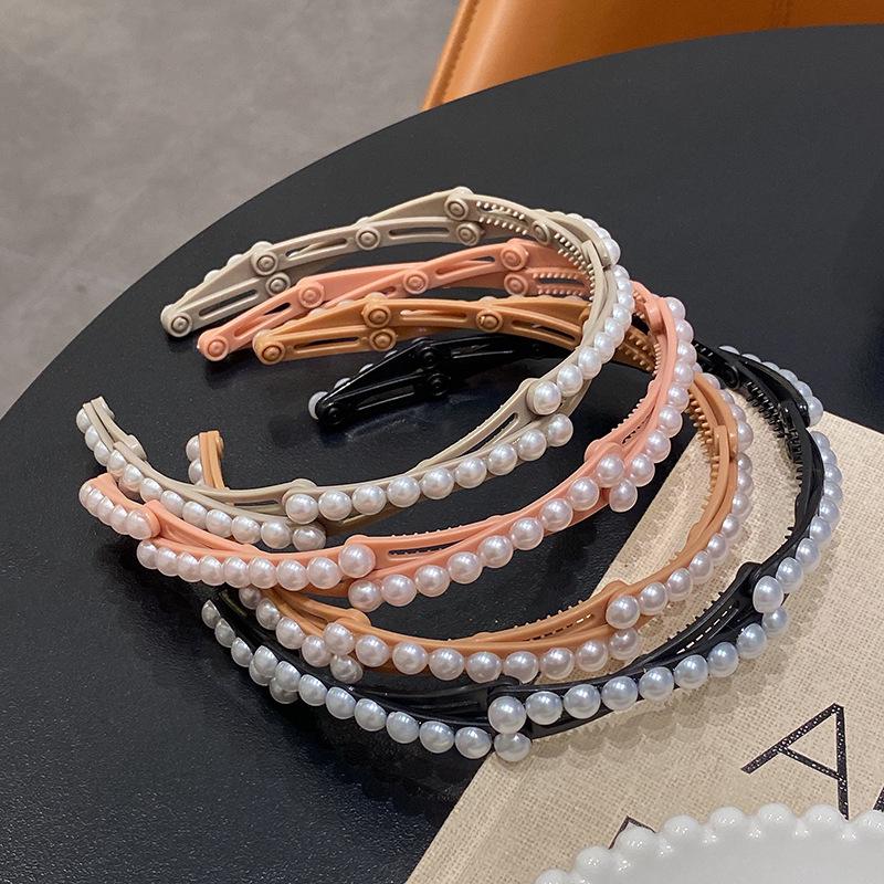 2024 Beaded Foldable Wash Face Headband - Women's Summer Style for Hair Fixing