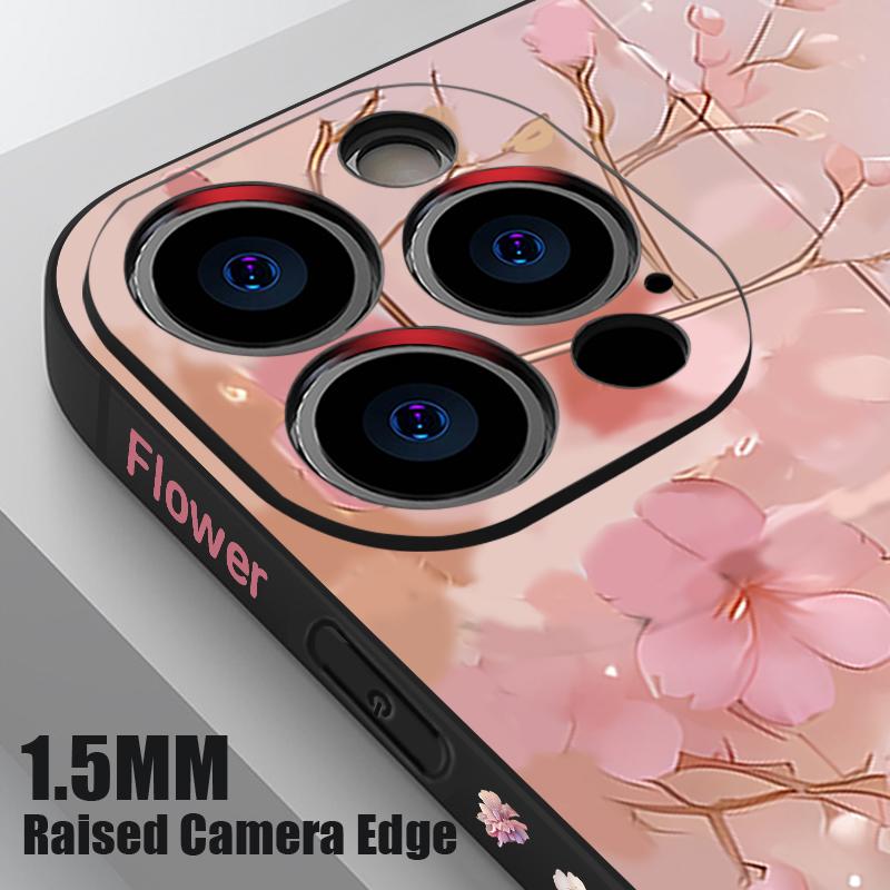 Dream Butterfly Floral Pattern Lanyard Case For iPhone 17 Pro Max Soft Silicone Cover For iPhone 16 Pro Max Funda iPhone 15 14 13 12 11 16E