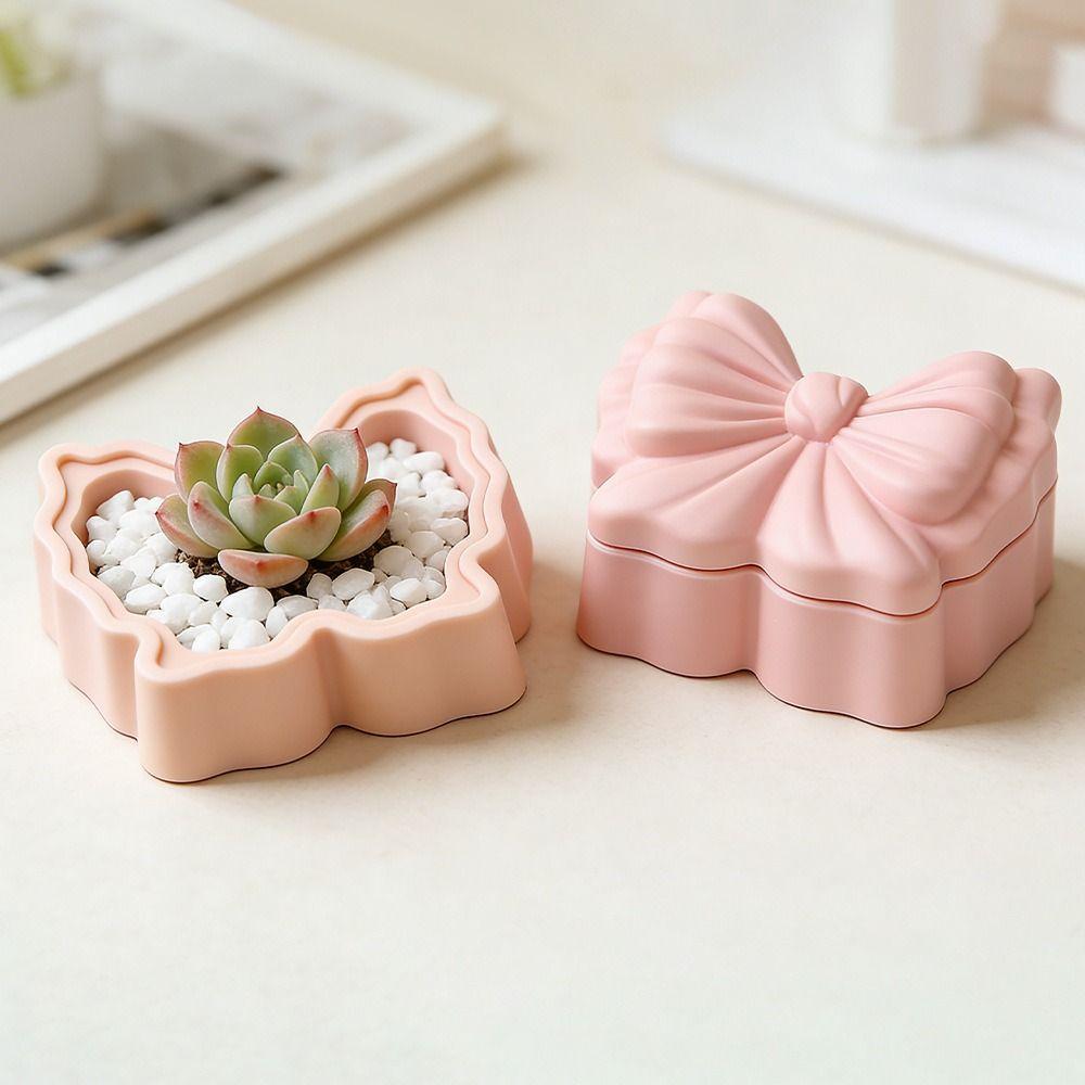 New Bowknot Aromatherapy Candle Mold Butterfly 3D Storage Tray Plaster Mold Reusable DIY Silicone Mold Home Decor