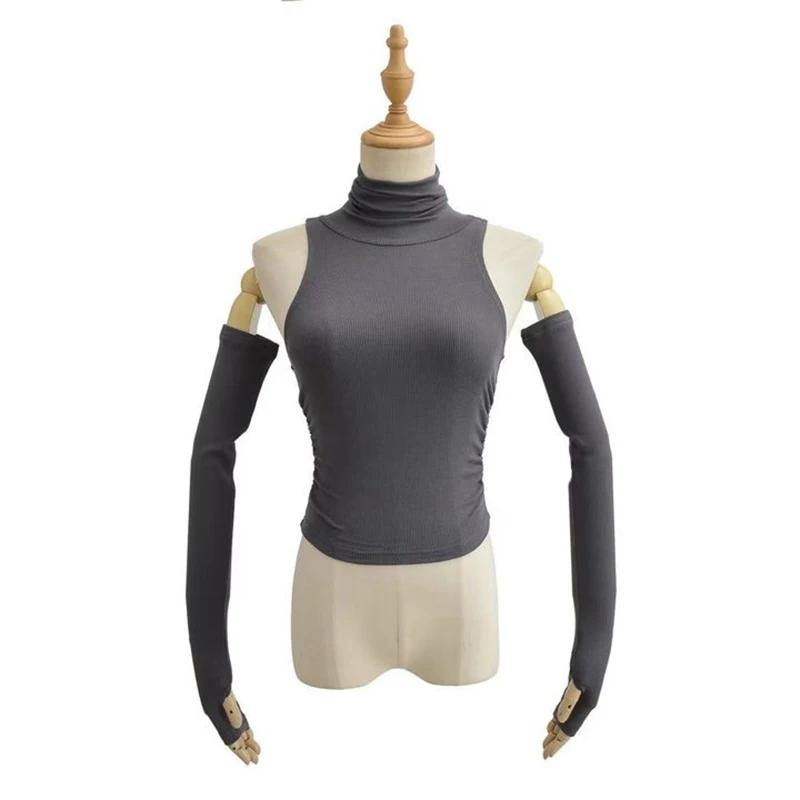 European and American Y2K Women's Sleeves with Exposed Navel Sexy Top
