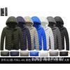 Autumn and winter men's light cotton-padded clothes removable hat solid color ribs thickened cotton-padded clothes top men-L