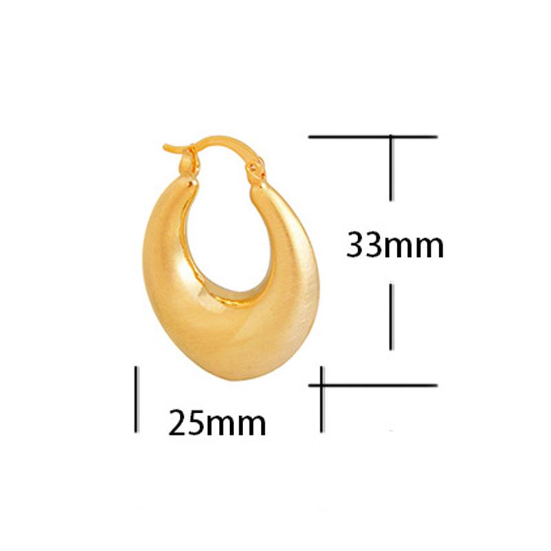 Gold Brushed Statement Drop Earrings, Geometric Irregular Gold Hoop Earrings