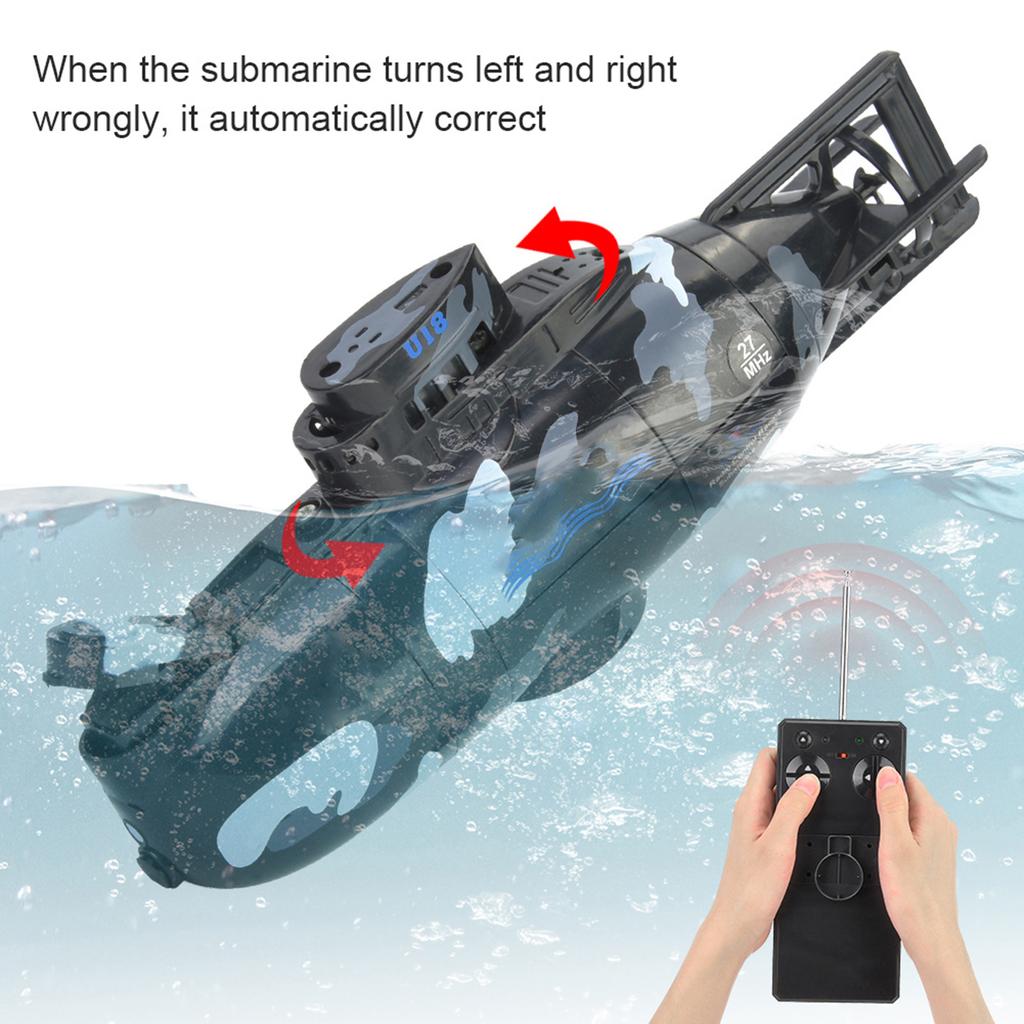 Simulation Military Remote Control 6 Channel Submarine Toy Model (Black)