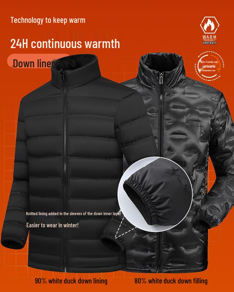 Custom 3-in-1 Down Jacket with Logo for Autumn/Winter – Thick Employee Uniform Outerwear