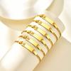 Stainless Steel Plated 18K Gold Hollow Name Letter Blank Curved Brand Personality Lettering Women'S Bracelet Br-2086