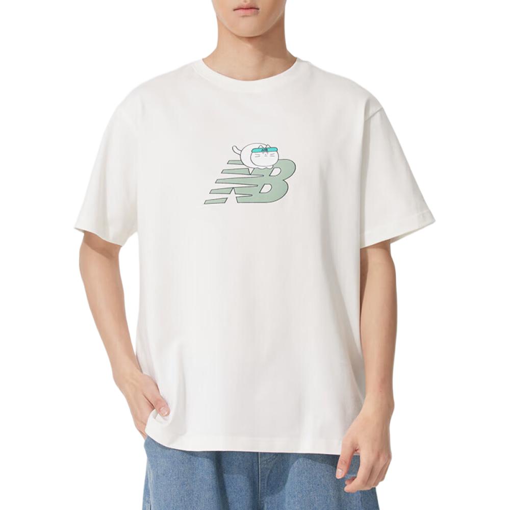 New Balance T Shirt Unisex Sea Salt White AMT52340-SST