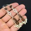 Sisters Day Deal 925 Sterling Silver Natural Smokey Quartz Dangle Drop Earrings