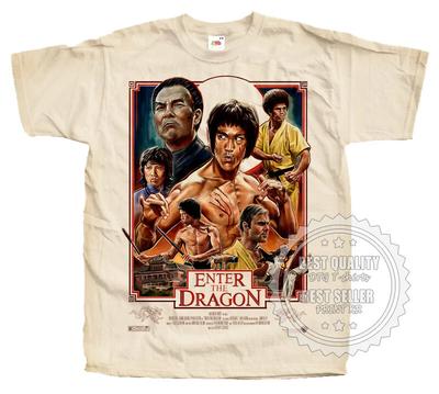 Bruce Lee Enter the Dragon T SHIRT Tee V4 Natural Vintage All Sizes S - 5XL