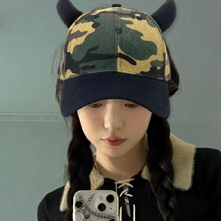 Unique Horn Baseball Hat Teens Headwear Devil Horns for Travel Photo Props