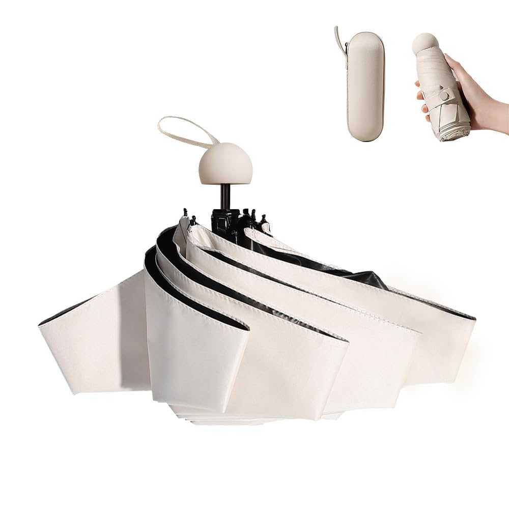VoloEco Folding Light and Heat Suitable for Rain or Ultra Sun Perfect for Day or Day Parasol, Blocking, Shine, Lightweight, Compact, Portable,
