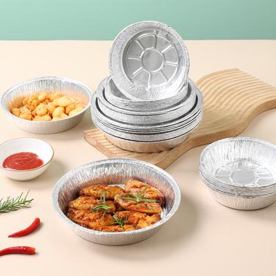 10 Pezzi Ciotola in Foglio di Alluminio Oil-proof Resistente al Calore Antiaderente Impilabile Riciclabile per Conservare Pasti Round Barbecue