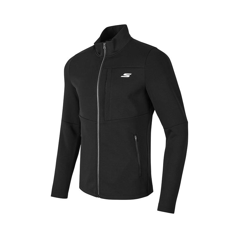 Skechers Basic Sports Series Casual Fashion Stand Collar Long Sleeve Jacket Men Jackets Carbon-Black P323M023-0018 M